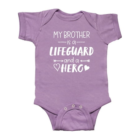 

Inktastic My Brother is a Lifeguard and a Hero with Hearts Gift Baby Boy or Baby Girl Bodysuit