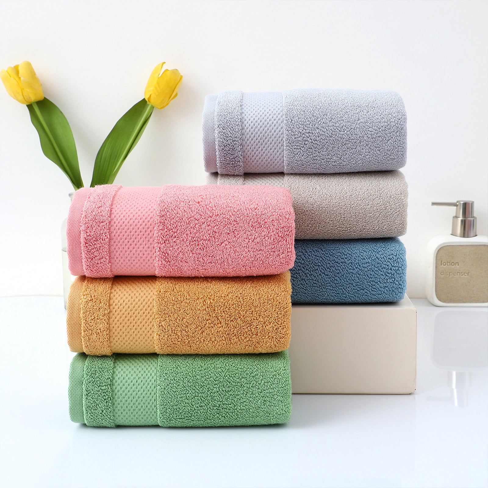Summer Savings Clearance! Boovnll 5 Pack Hand Towels for Bathroom, 13x29" Super Soft & Absorbent Quick Dry Solid Color Cotton Towels, Thicken Microfiber Hand Towels for Hotel, Pool, Spa, Beach, Towels