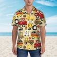 thumbnail image 2 of Pofeuu Vehicles Print Hawaiian Shirt for Men Sleeves Casual Button Down Summer Beach Dress Shirts T-Shirts,Medium, 2 of 7
