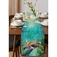 thumbnail image 2 of Sea Turtle Table Runner Coastal Nautical Ocean Summer Beach Tablerunners 13 x 90 Inch, Table Decorations Tabletop Scarf for Summer Gathering Holiday Farmhouse Kitchen Dining Decor, 2 of 6