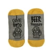 thumbnail image 4 of MeMoi Women's I Give Into Beer Pressure Low-Cut Non-Skid Socks - Womens - Female, 9-11, Medium Gray Heather, 4 of 5