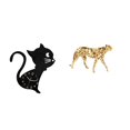 thumbnail image 1 of Reloj de pared de gato acrílico y escultura de dorado, adorno decorativo moderno de dibujos animados para sala de estar, oficina, decoración, 1 of 8