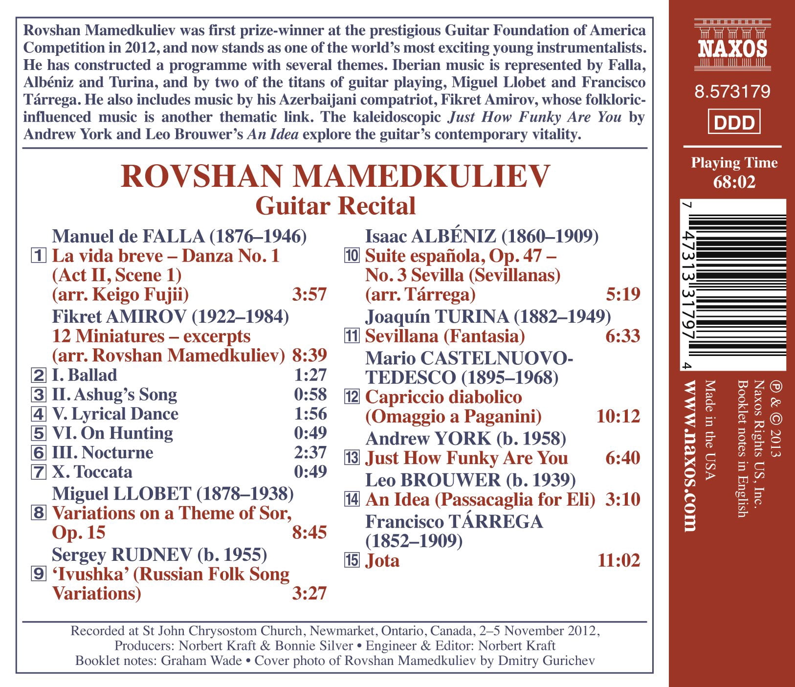 Rovshan Mamedkuliev - Guitar Laureate Series: Royshan Mamedkuliev - Music & Performance - CD