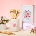 thumbnail image 5 of 8 Pcs Ceramic Utensil Holder with Wooden Spoon Set Kitchen Gadget Utensil Wooden Spatulas Set Cooking Mom Gift Cooking Tool for Hostesses Warming Kitchen Accessories for Mother's Day, 5 of 7