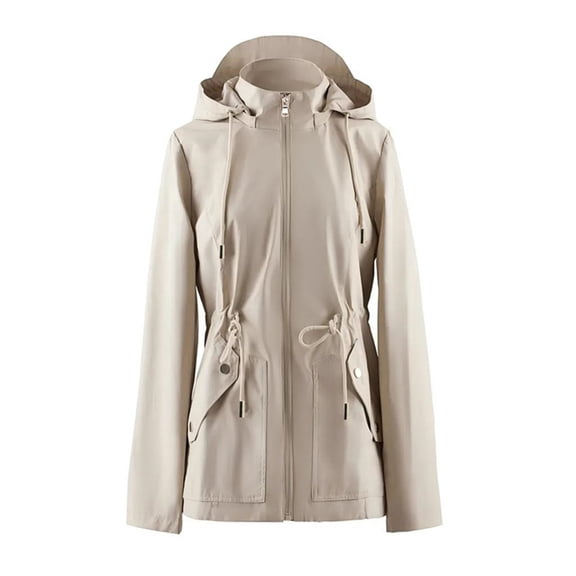 Women Lightweight Rain Jacket Active Outdoor Hooded Raincoat