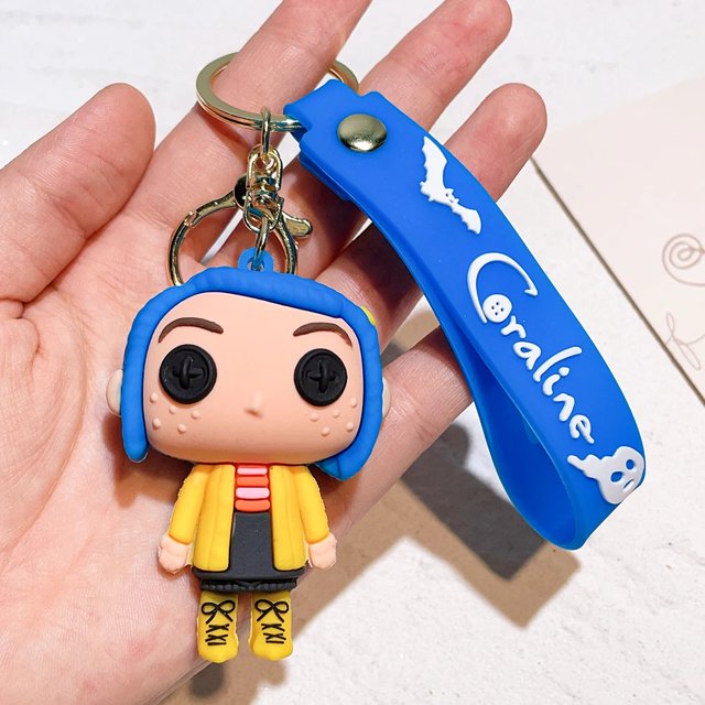 Coraline & the Secret Door figura de acción de película, modelo de muñeca de juguete, llavero de PVC, adorno, llavero colgante, juguetes para niños