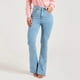 thumbnail image 4 of Gibobby Jeans dama talla extra Pantalones de mezclilla casuales para mujer Jeans Classic Blue Bell Jeans Flared Denim Jeans(Azul claro,G), 4 of 5