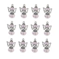 thumbnail image 2 of KLKCMS 12 Pcs Pendentif Breloques Ajourées en Alliage à Filigrane avec Perles en Verre Cristal Pendantes Rose, 2 of 9
