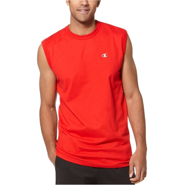 Champion - Camiseta sin mangas con logotipo para hombre, color rojo, grande Champion Tanque muscular