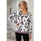 thumbnail image 4 of ABPHQTO Sudadera de mujer con cuello de pico y manga larga caída con estampado de leopardo, 4 of 5