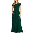 thumbnail image 3 of Aiyino Women's Maxi Dresses Short Sleeve Casual Long Dresses Loose with Pockets, 3 of 9