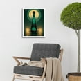 thumbnail image 2 of Art Deco Lighthouse Great Gatsby Moonlight Emerald Art Print Framed Poster Wall Decor 12x16 inch, 2 of 5
