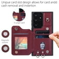 thumbnail image 6 of Case for Samsung Galaxy S23 Ultra, Detachable Crossbody Strap Wallet Case with Card Slots, Stand Ring Flip PU Leather Protective Cover Lanyard for Women for Samsung Galaxy S23 Ultra, Winered, 6 of 7