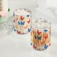 thumbnail image 2 of Yayeee 2 Pack Qtip Holder Bathroom Cotton Swab Canister with Lid Clear Dispenser Set, Red Butterflies, 2 of 6