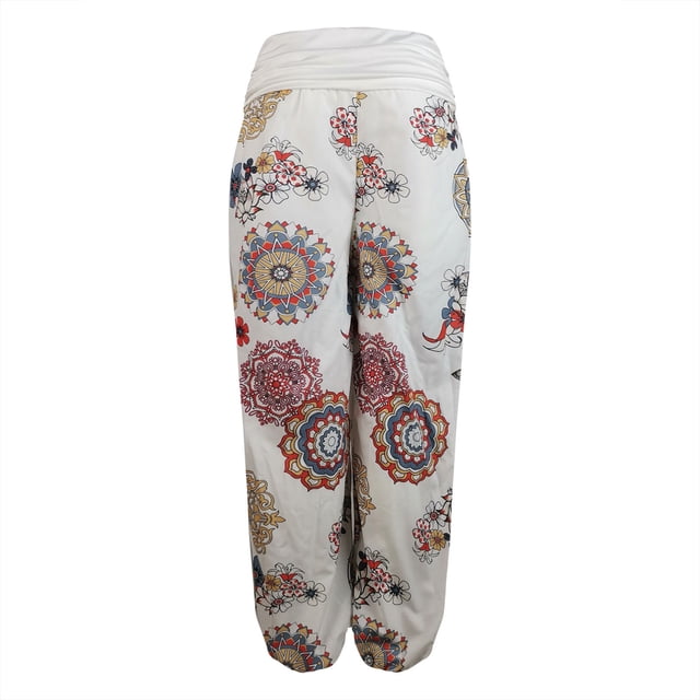 Womens Loose Print Ladies Pocket Full Length Pants Trouser Wide Leggings