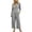 Gray, variant on Women's One Piece Button Up Jumpsuits Casual Loose Comfy Waffle Knit Long Sleeve Henley Collar Baggy Wide Leg Pants Rompers Hot Pink S