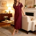 thumbnail image 5 of Bovxnpu Womens Nightgown Sleepshirt Pajama Dress Lace Ribbed Nightgown for Women Casual Elegant Home Sleepwear, 5 of 5