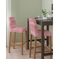 thumbnail image 2 of Pink Bar Stool Covers Set of 2, Vintage Modern Abstract Art Ombre Stretch Washable Bar Chair Covers with Backs, Removable Pub Counter Height Chair Cover for Kitchen Dining Room Cafe, 2 of 7