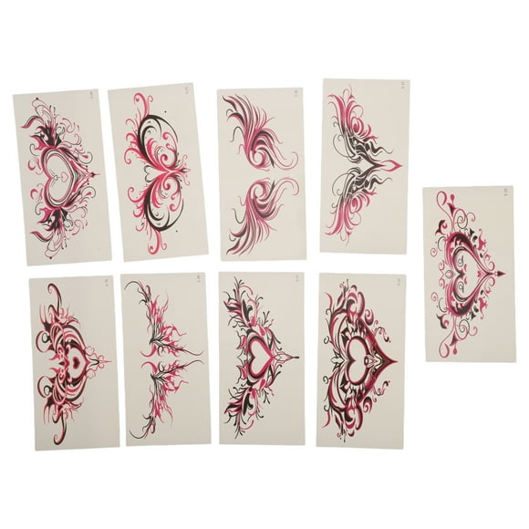 Unique Bargains Christmas 1 Set Simple Fake Tattoos Succubus Temporary Tatto for Adult Rose Red Black