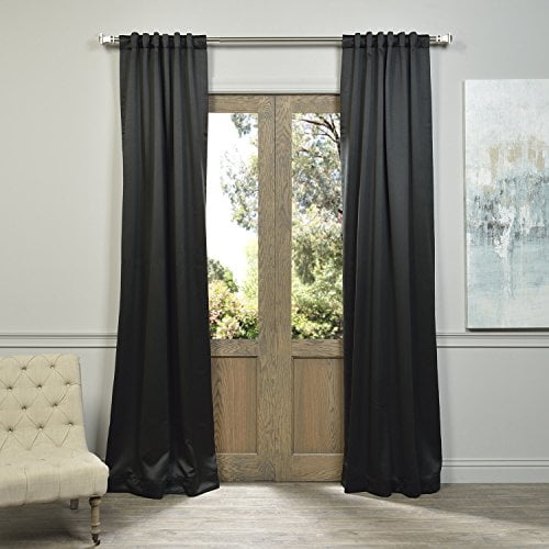 Jet Black 50 X 84Inch Blackout Curtain Pair 2 Panel