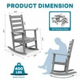 thumbnail image 2 of FURRYFECTION Outdoor Rocking Chair with High Ladder Back,HDPE Plastic Porch Rocker Chairs for Patio,Garden,Lawn,Balcony,Grey, 2 of 9