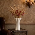 thumbnail image 5 of Modern Ceramic Flower Vase with Ruffled Rim & Vertical Fluted Texture for Dried Flowers Minimalist Home Decor for Living Room and Table Centerpieces, 5 of 5