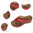 thumbnail image 5 of Rokment Women's Orthopedic Wedges Dressy Sandals Trendy Casual Leather Platform Flip Flops with Arch Support Beach Comfortable Walking Slip on High Heels Slides Shoes C Size 7.5, 5 of 7