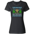 thumbnail image 3 of Inktastic Happy Chrismukkah Sweater Style with Menorah and Trees Women's T-Shirt, 3 of 5