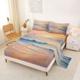 thumbnail image 2 of jejeloiu Coastal Ocean Wave Queen Sheet Sets Kids,Hawaii Sea Beach Bed Set For Boy,4-Piece, 2 of 6