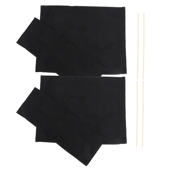 LEORX Folding Chair Canvas Seat 40.00X0.50X0.50in 2 Sets Black Color