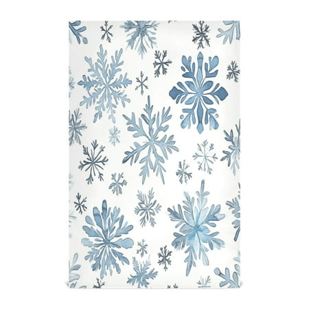 

Multi-Purpose Kitchen Towels 28x18 Inch Dishcloths with Hanging Loop Decorative and Practical Towels for Kitchen Dining Watercolor Snowflakes