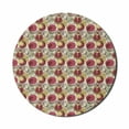 thumbnail image 1 of Floral Mouse Pad for Computers, Rustic Nature Pomegranate Birds Print, Round Non-Slip Thick Rubber Modern Gaming Mousepad, 8" Round, Multicolor, by Ambesonne, 1 of 2