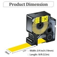 thumbnail image 3 of GREENCYCLE 5PK Compatible for DYMO 18433 19mm 5.5m Black on Yellow Vinyl Label Maker Tape, 3 of 7