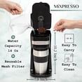 thumbnail image 3 of Black Personal Single Serve Coffee Maker with 14oz Travel Mug, Drip Small Auto Shut Off, Reusable Filter, Works Ground Only – Not for K-Cup Pods, 3 of 4