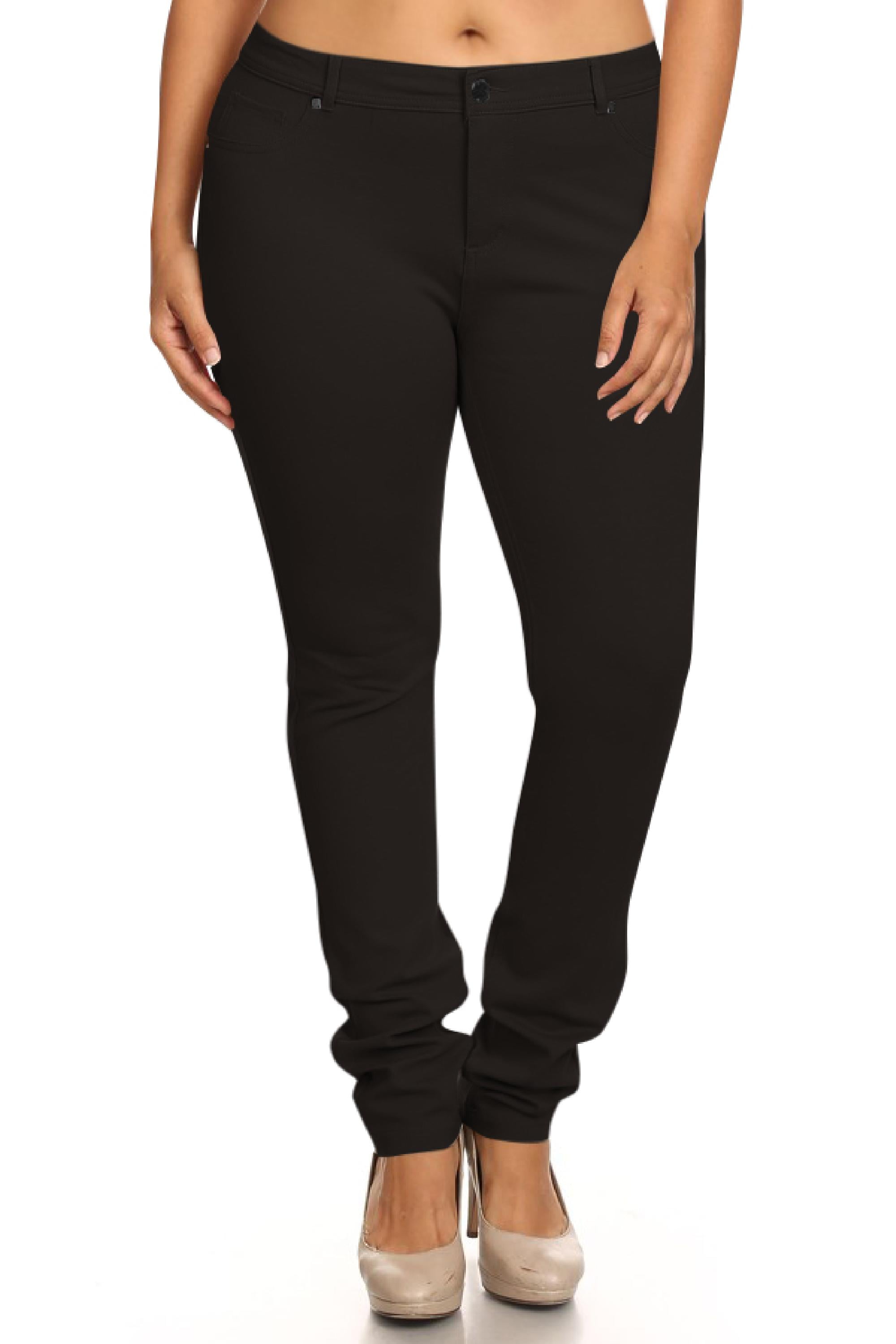 Moa Collection - Women's Plus Size Casual Stretch Knit Jeggings ...