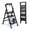 Black, variant on JaxShark 3-Step Folding Ladder with Tool Tray 500 lbs Steel Step Stool Non-Slip Pedal,White