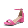 thumbnail image 1 of Sandalia DREAM PAIRS Tacón Bajo Grueso Fucsia de Gamuza Talla 9.5, 1 of 8