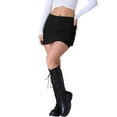 thumbnail image 1 of Faldas de mezclilla para mujer INSPIRE CHIC, con stretch, bolsillos, botones y diseño bodycon, mini skort de jean, 1 of 5
