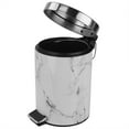 thumbnail image 5 of Home Basics  White Faux Marble 3 Liter Waste Bin, 5 of 5