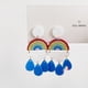 thumbnail image 3 of Pendientes colgantes de nube de arco iris Sailing de resina ligera para mujeres y niñas, 3 of 5
