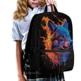 thumbnail image 3 of Uorisanigo Kids School Backpack 6-12 Year, Flame Wolf School Bag Backpack for Girls Boys 17 inch, Large Capacity Lightweight Multifunctional Casual Daypack for Schools, Travel & Sports, 3 of 6