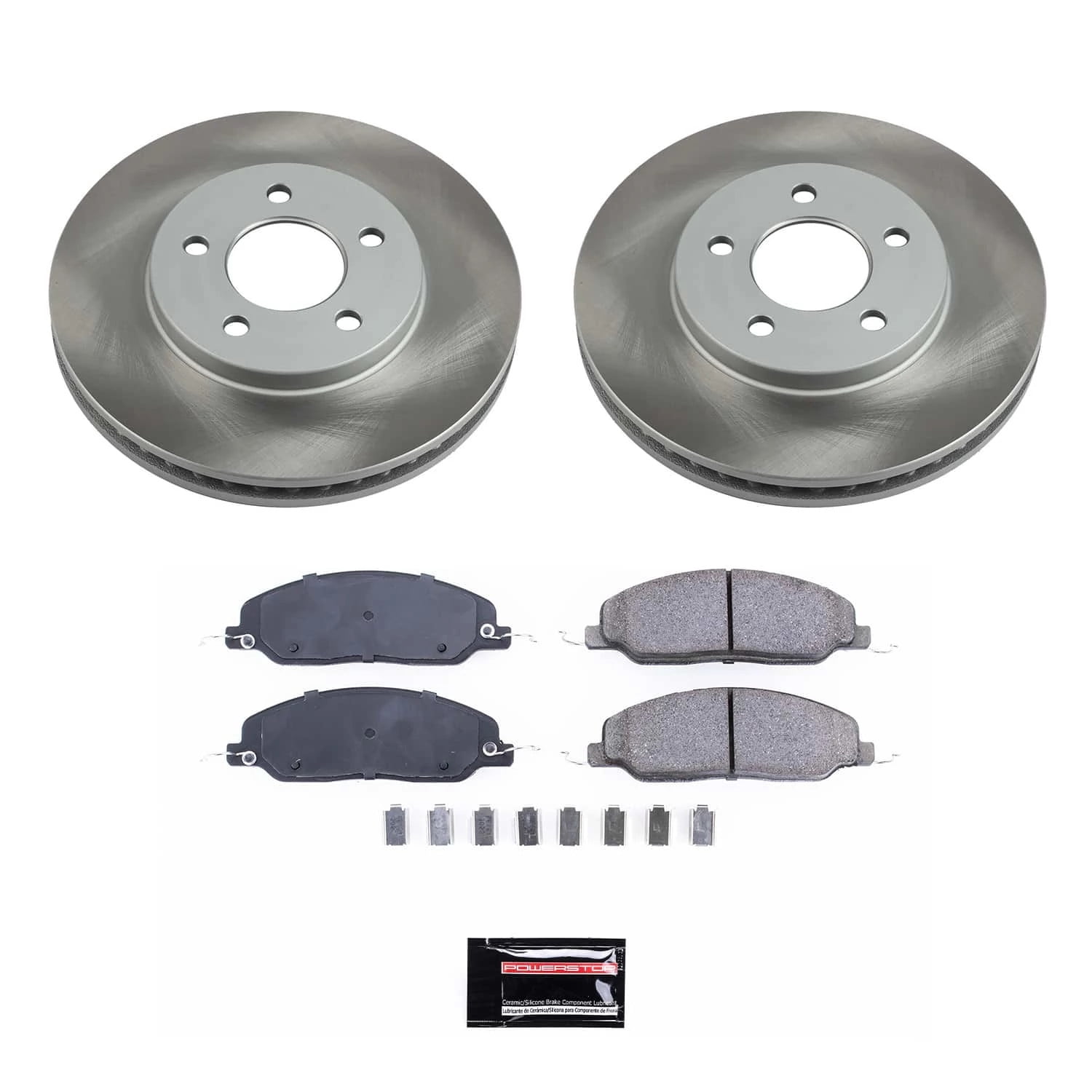 PowerStop Front Semi-Coated Rotor and Low-Dust Ceramic Brake Pad Kit SC1382