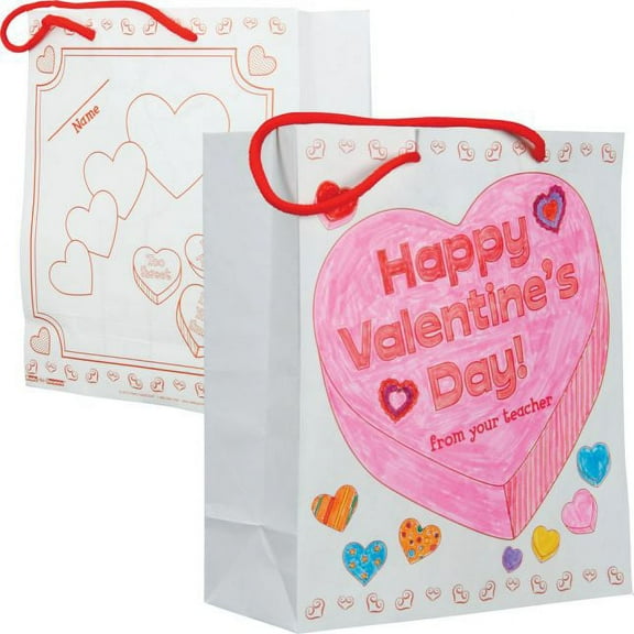 Ready-to-Decorate Collect And Carry Valentine's Day Bags - 12 bags
