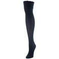 thumbnail image 2 of MeMoi Fine Crosshatch Cotton Blend Over The Knee Socks - Womens - Female, One Size, Black, 2 of 5