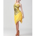 thumbnail image 4 of Whitewed Fringed Salsa Ballroom Dance Latin Dresses for Women Performance Gold, 4 of 6