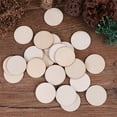 thumbnail image 3 of 50x DIY Natural Blank Wood Pieces Slice Round Unfinished Crafts Wooden Discs AL, 3 of 10
