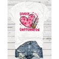 thumbnail image 3 of Camisetas con diseño gráfico para mujer, playera corta, clásico, estética, ropa de verano de los 90Summer Plus-Size Short-Sleeve Round-Neck T-Shirt for Women with Pink Heart Print, Perfect for Vale, 3 of 7