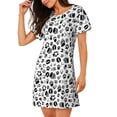thumbnail image 2 of Easygdp Black Footprints Camisón de manga corta para mujer, informal, estampado, 2 of 6
