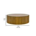 thumbnail image 5 of Benjara Cid Eliott 39 Inch Coffee Table, Round Walnut Brown Solid Poplar Wood Frame, 5 of 6