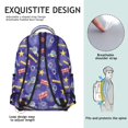 thumbnail image 5 of Police and Star Purple Pattern Backpack for School, Cute School Bag with Adjustable Shoulder Straps and Padded Back, 15.3"x11"x7.1", 5 of 5